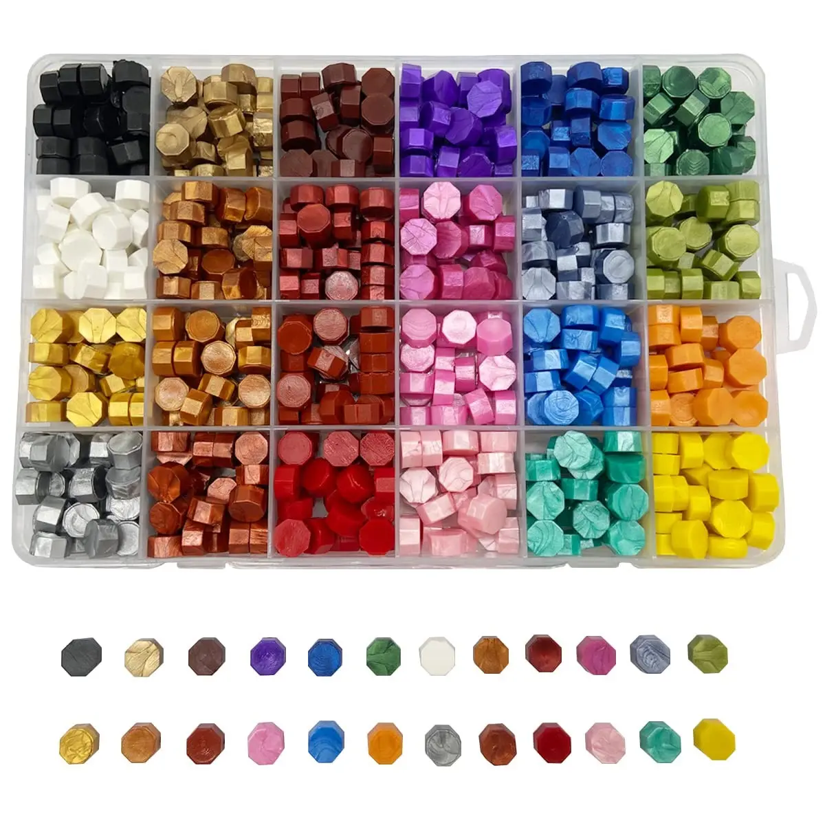 600PCS Sealing Wax Kit with Wax Seal Beads for Letter Sealing and Envelope Stamp Wedding Invitation Wine Package Gift Wrapping (24-Rainbow)