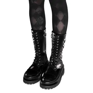 Trent Black Liquid Velvet Boots