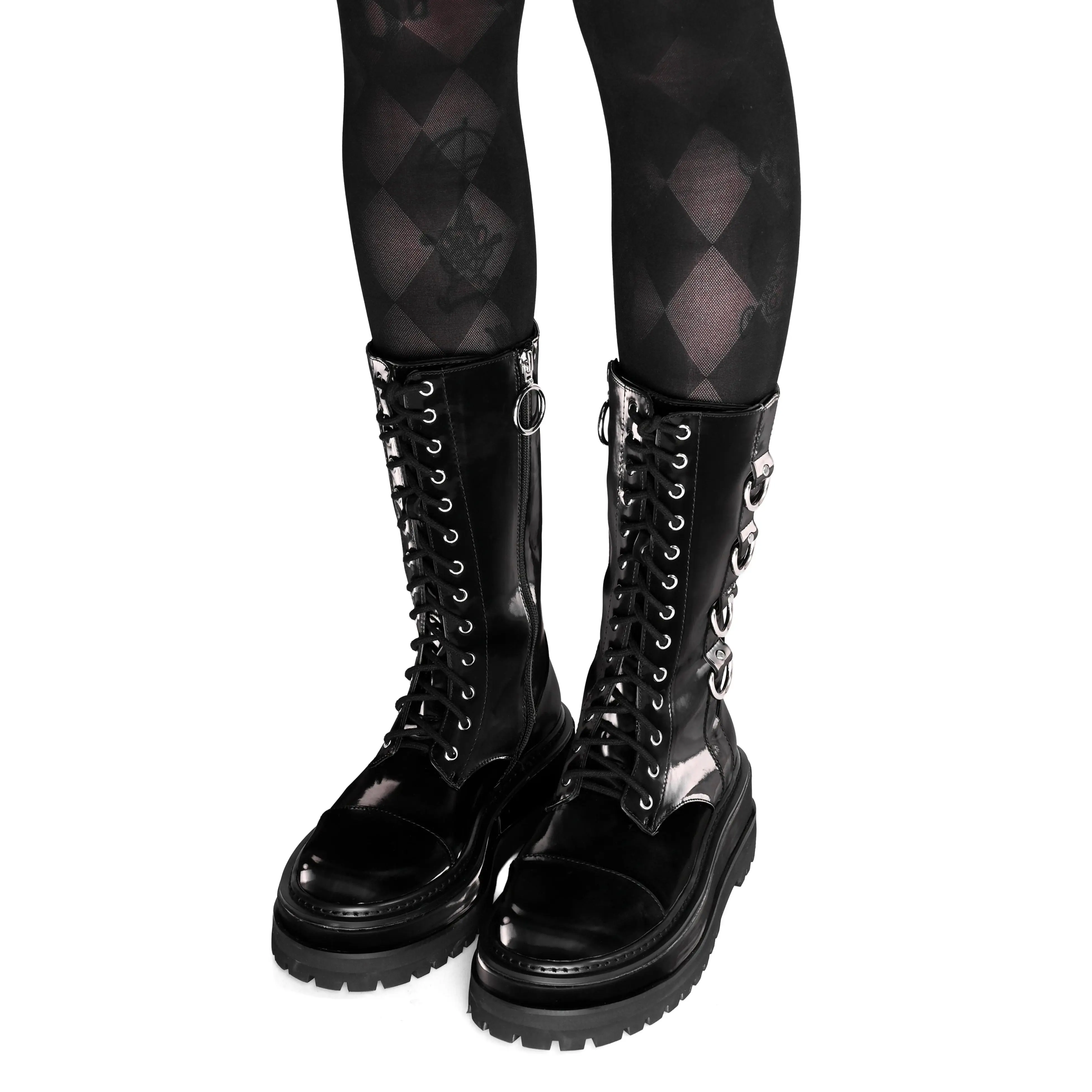 Trent Black Liquid Velvet Boots Trent Black Liquid Velvet Boots
