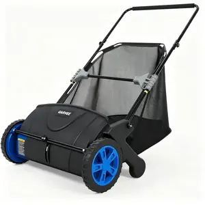 [NEW PRODUCT - FLASH SALE] Garvee 21" Push Lawn Sweeper, 3.5 Cu. Ft. Manual Leaf & Grass Collector with Adjustable Height and 4 Spinning Brushes
