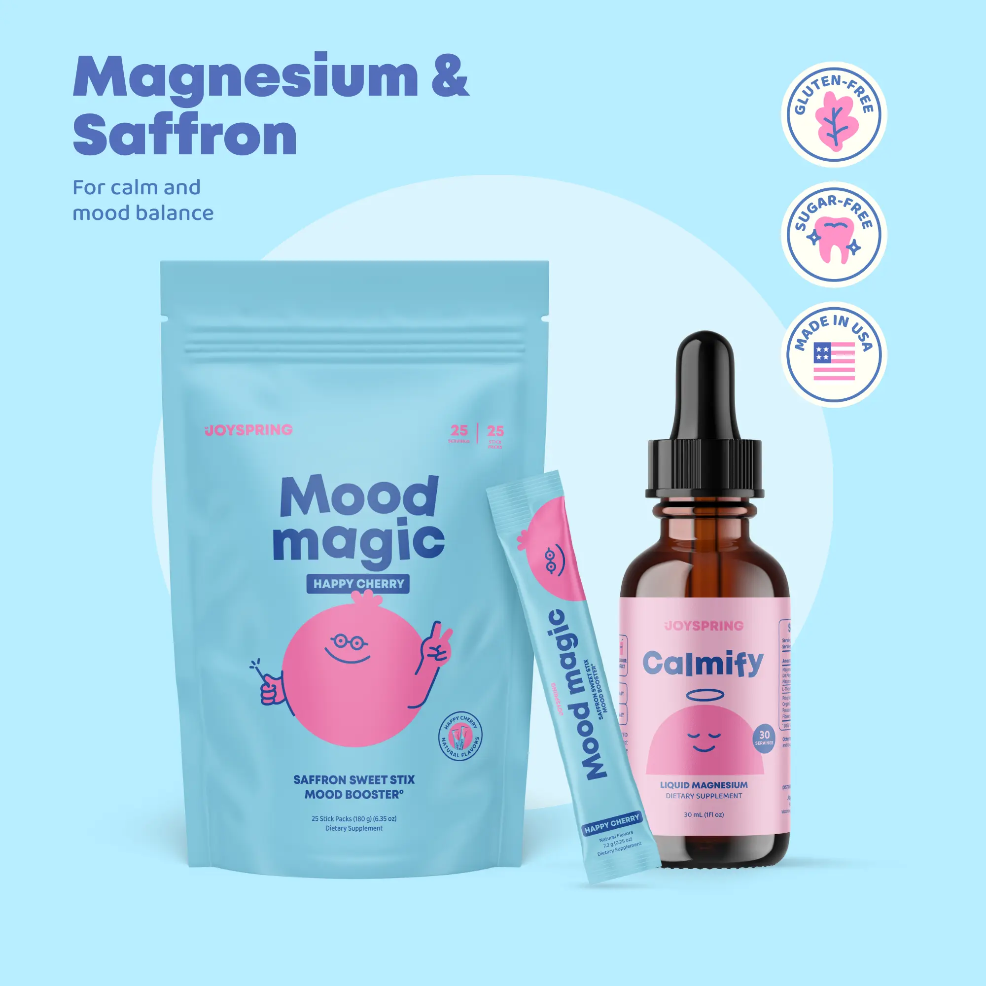 JoySpring Balance Bundle - Natural Mood Magic & Calmify - 30-Day Supply for Daily Wellness JoySpring Balance Bundle - Natural Mood Magic & Calmify - 30-Day Supply for Daily Wellness
