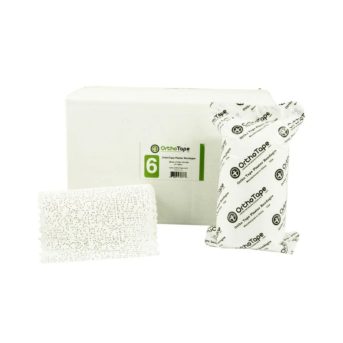 6 Inch OrthoTape Plaster Bandages x 5 Yard 12 Rolls