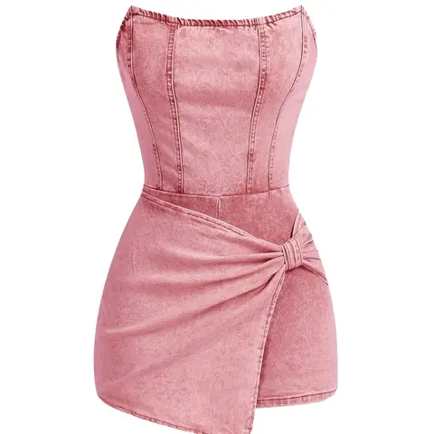 Women's Fashion Solid Color Bodycon Tank Top Denim Jumpsuit, Perfect for Valentine's Day Outing, Light Summer Essential, Jean Jumpsuit