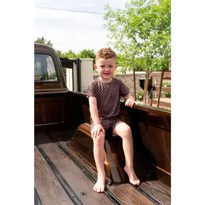 BLACK + BROWN MINI CHECKER | SHORT SET