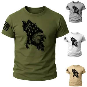 New Men's Distressed American Flag T-Shirt with Eagle Freedom Patriotic Graphic Comfortable Fit for Casual Wear or Events Celebrating American Values unisex shirt