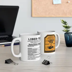Liber-Tea Funny Mug, Video Game Lover Coffee Mug 11oz 15oz