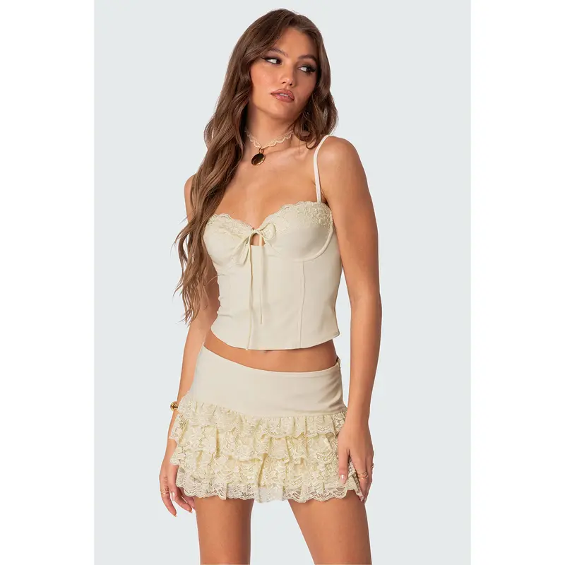Lavish Dark Green Lace Overbust Corset w/Zipper - TikTok Shop