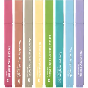 -  Highlighters with  Verses, 8 Pack, Assorted Colors, Aesthetic Highlighters, Markers No Bleed Through