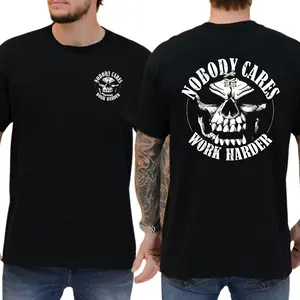 Nobody Care Work Harder Skull Cool T-shirt, Unisex Graphic Tee, Daily Menswear, Heavyweight Cotton, Men Gifts, Gift For Engineer & Worker