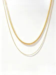 Fashion Retro Double Layer Snake Bone Necklace, 14k Stainless Steel, Elegant Jewelry Accessory, Perfect Gift for Daily Wear