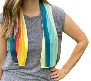 Medium Cooling Towel SHAKEitCOOL (40" x 12") UPF40 Sun Protection | Cooling Lightweight Breathable Sun Protection Shawl Summer UPF Migraine Gardening Sports Yoga Gym Outdoors Camping Adults Kids Cooling Pilates Fishing Hiking