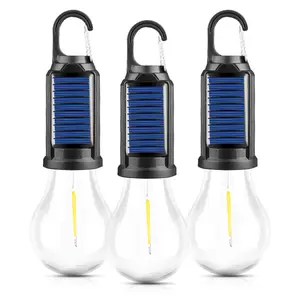 Solar Rechargeable Hooked Camping Light Vintage Outdoor Tent Camping Ambient Light Multi-functional Household Tungsten Lights, Holiday Gifts