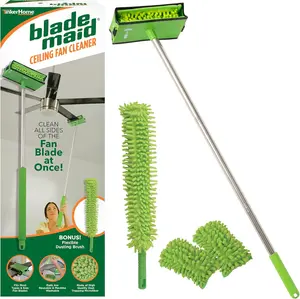 Extendable Ceiling Fan Blade Cleaner – Reusable Microfiber Duster for Walls, Blinds, Moldings & Cars