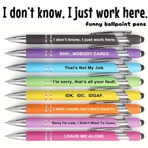 8Pcs Funny Pens, Swear Words Ballponit Pen, Ballpoint Pen Kit, Novelty Stationery for Adults, Black Ink 1.0 mm Retractable Ball-pen, Unique Office Supplies