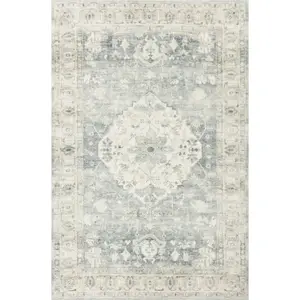 Loloi II Rosette ROS-07 Denim Fog Traditional Power Loomed Rug