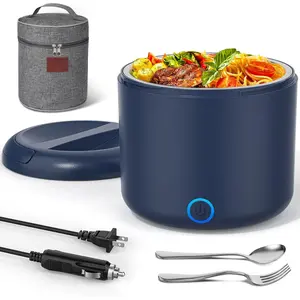 41-Ounce Electric Lunch Box 80W Heated Lunch Box, Portable  Warmer for Work with 1.2L 304 Stainless Steel Container 12V/24V/110V/220V Compatibility   Valentine's  for Men Woman