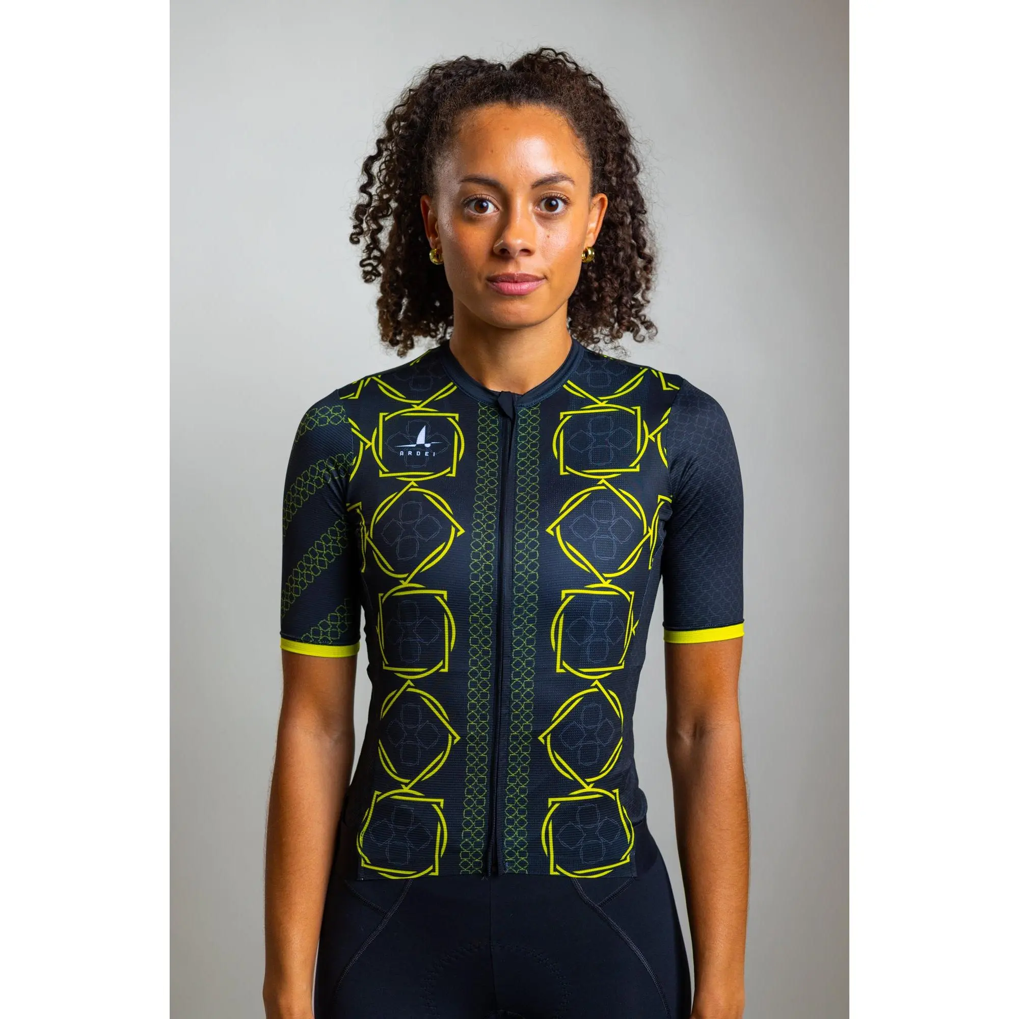 Women's Boujeecletta Cycling Jersey, Sporty Chic All Over Print Race Fit Top in a High-Performance Silky Fabric, All Over Print Women's Cycle Jersey, Athletic Women's Cycle Jersey