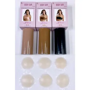 Forever-Foxy Plus size body tape with silicone nipple cover