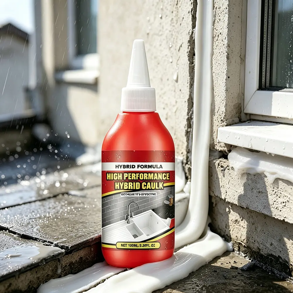 Flexible Waterproof Sealant & Filler Adhesive with Elasticity, Gap & Crack Repair, Paintable, Weatherproofing, Strong Bond to Wood-Metal-Concrete, Multiple Coats, Window-Door Weather Seal, Indoor-Outdoor Mixed Polymer Leak Fix