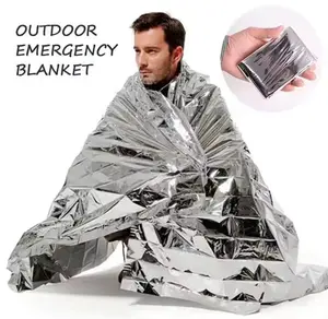 portable silver outdoor emergency thermal blanket aluminum emergency blankets
