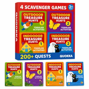 QUOKKA Scavenger Hunt Card Game for Toddlers 3-5 - 200 Visual Stimulation Cards, Indoor & Outdoor Toddler Activities Game Set, Card Games