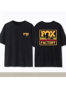 Summer New Fox Racing Off road Mountain Bike Commemorative T-shirt High quality Fashion Performance Loose and Comfortable Short Sleeve Round Neck Top for Men and Women Soft and Skin friendly, Suitable for All Seasons Couples