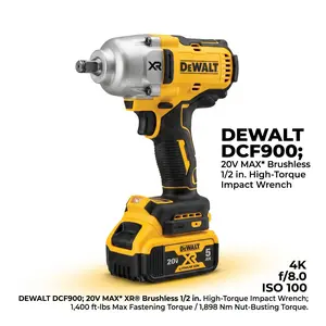 Professional DEWALT 20V MAX XR 1/2" Impact Wrench DCF900 features 4-Mode Drive Control with Precision Wrench Mode for Controlled Fastening and 1400 ft-lbs Torque Includes High-Capacity 5.0Ah Battery and Charger Kit power tool friction ring heavy-duty task