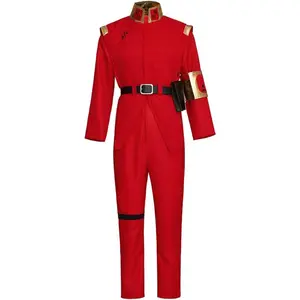 Vistors Cosplay Costume - Red Military Uniform Jacket & Pants Set for Men
