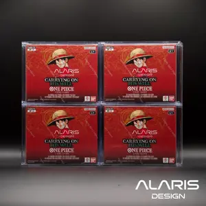 Four (4) PACK Special One Piece Booster Box Acrylic Case Magnetic Lid UV resistant IN STOCK US seller