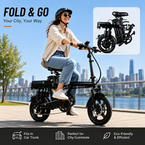 Foldable Electric Bike for Adults, 800W Peak Motor, 20MPH Ebike, 30 Miles Range, 48V15Ah Removable Battery, 3 Riding Modes