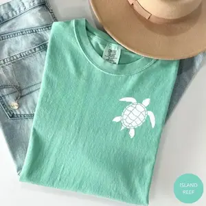 Comfort Colors Vintage Sea Turtle Shirt Summer Tee for Women Trendy Oversized Shirt Beach T-Shirt Graphic Tee Summer Shirt Save the Turtle Tshirt Ocean Tee Gift for Her