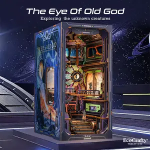 EcoCrafty The Eye of Old God Book Nook Kit - DIY Miniature House Kit for Adults and Teens, Dollhouse Booknook Tiny House Model Build Set Bookshelf Insert Decor, Gifts for Family, Friends science fiction
