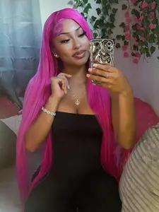 Hot Lace Front Wig for Women, Heat Resistant Synthetic Hair, Medium Length Straight Wig, 180 Density, Perfect for Daily Wear & Cosplay, Lace Frontal Wigs