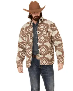 Outback Trading Co Men's Co. Ronan Southwestern Print Snap-Front Jacket - 29761-Brn