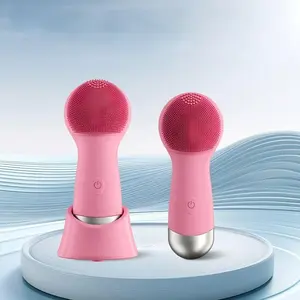 Facial electric silicone facial cleanser device, blackhead and pore cleaner, face washing introduction device, face washing instrument, vibrating face wash brushing facial cleansing brush