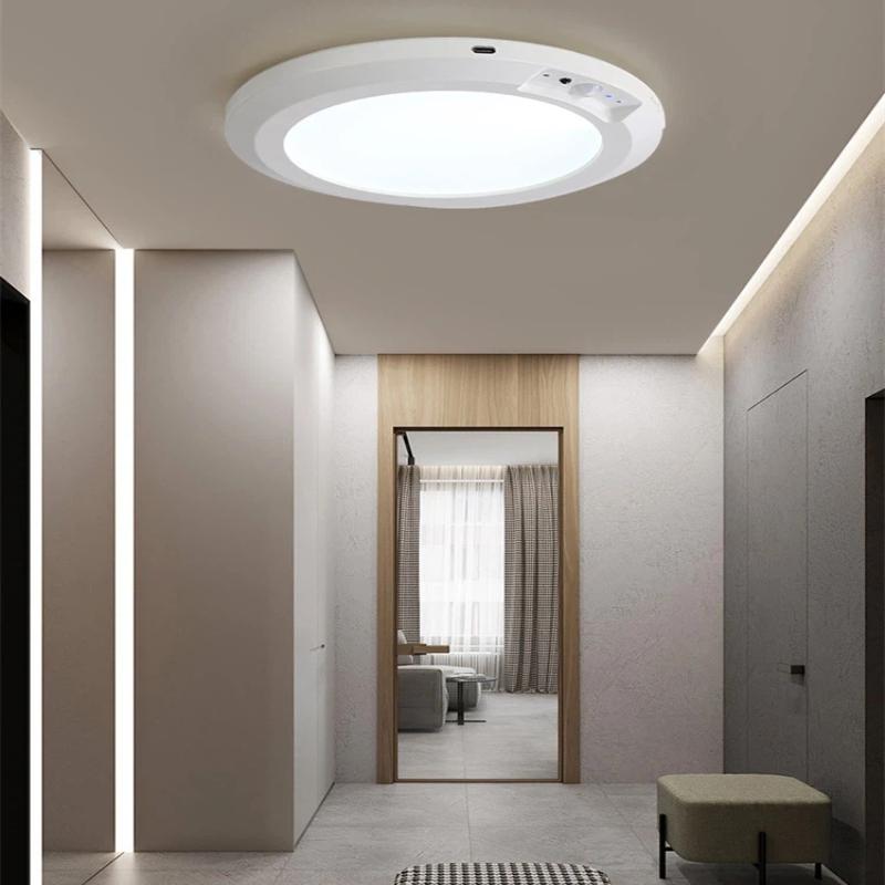 2-Pack Ceiling Light Rechargeable Motion Sensor Remote Wireless Battery Powered Pantry Garage Easy to Install Suitable for Various Scenarios Patio / Battery Operated Magnetic Light for Closet Shower Shed Hallway Porch Stairs(3 Color Temperatures)