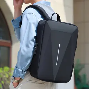 Glimmer Grid   Large Laptop Backpack Hard Shell Lightweight Anti Theft College Business Office