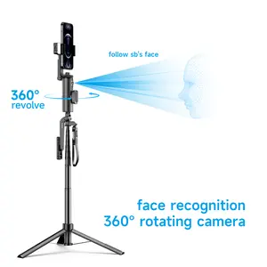 Auto Face Tracking Phone Tripod Combo – No App Needed, Gesture Control, Bluetooth Remote, 360° Face Tracking  Selfie Stick Phone Holder for Vlogging & Live Stream, Smart Pink Edition, No App Needed, Perfect Tech Gift for Her/Him