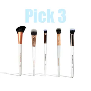 Makeup Shack Build Your Own 3 Piece Face Brush Bundle - Customize Your Set of Three Essential Brushes for Personalized Application