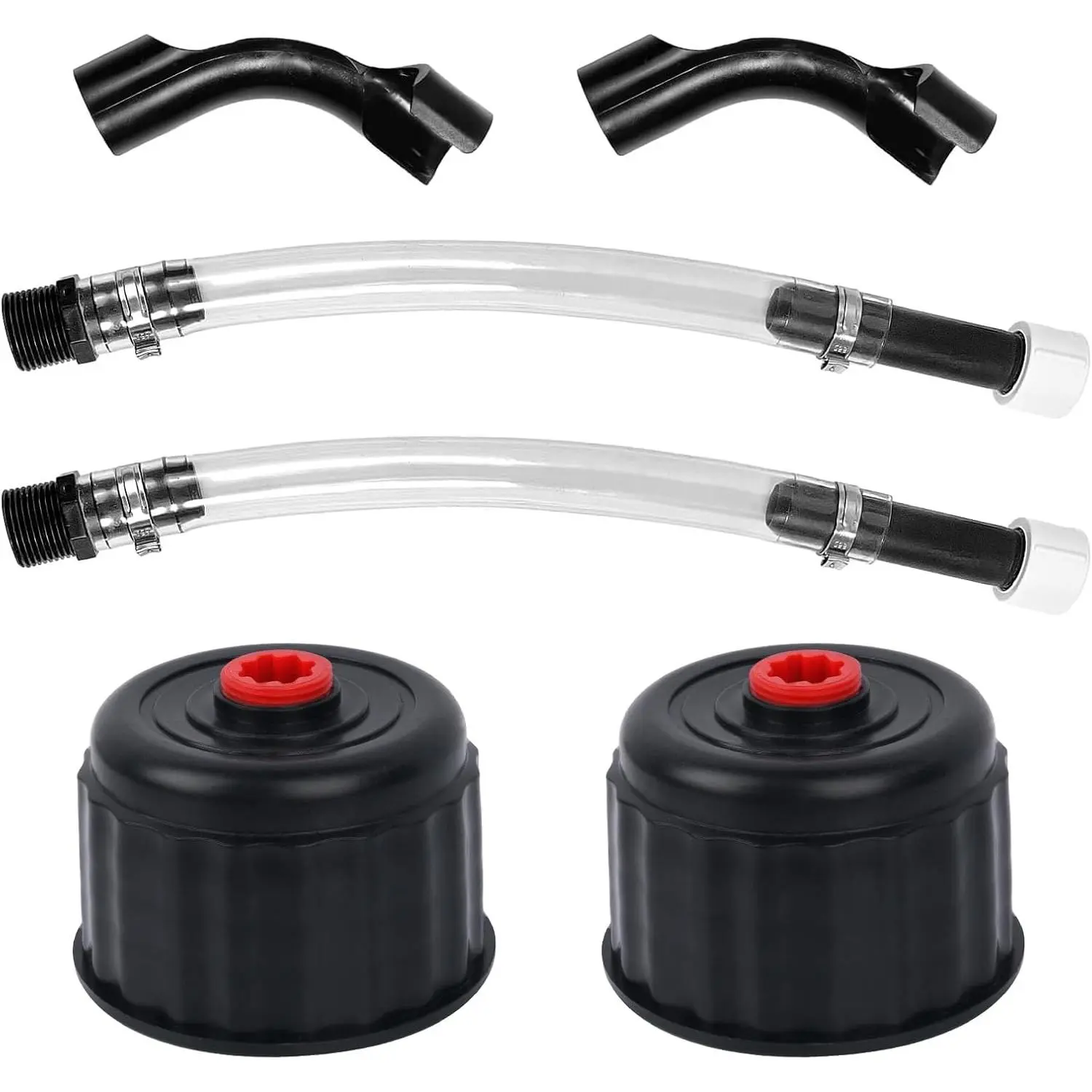 Racing Fuels Filler Hose & Cap Kit, 5.5 Gallon Replacement Cap for VP Racing Fuel Jug, Racing Fuel Jug Hose with Bender for VP Racing Fuel Jugs, Jegs Jugs, LC2 Jugs - 2 Pcs