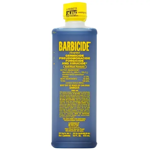 BARBICIDE Unscented Basic Surface Cleaner Solution - 16 fl oz (500ml) EPA Registered Hospital Grade Germicide, Anti-Rust Disinfectant Concentrate for Salons, Barbershops