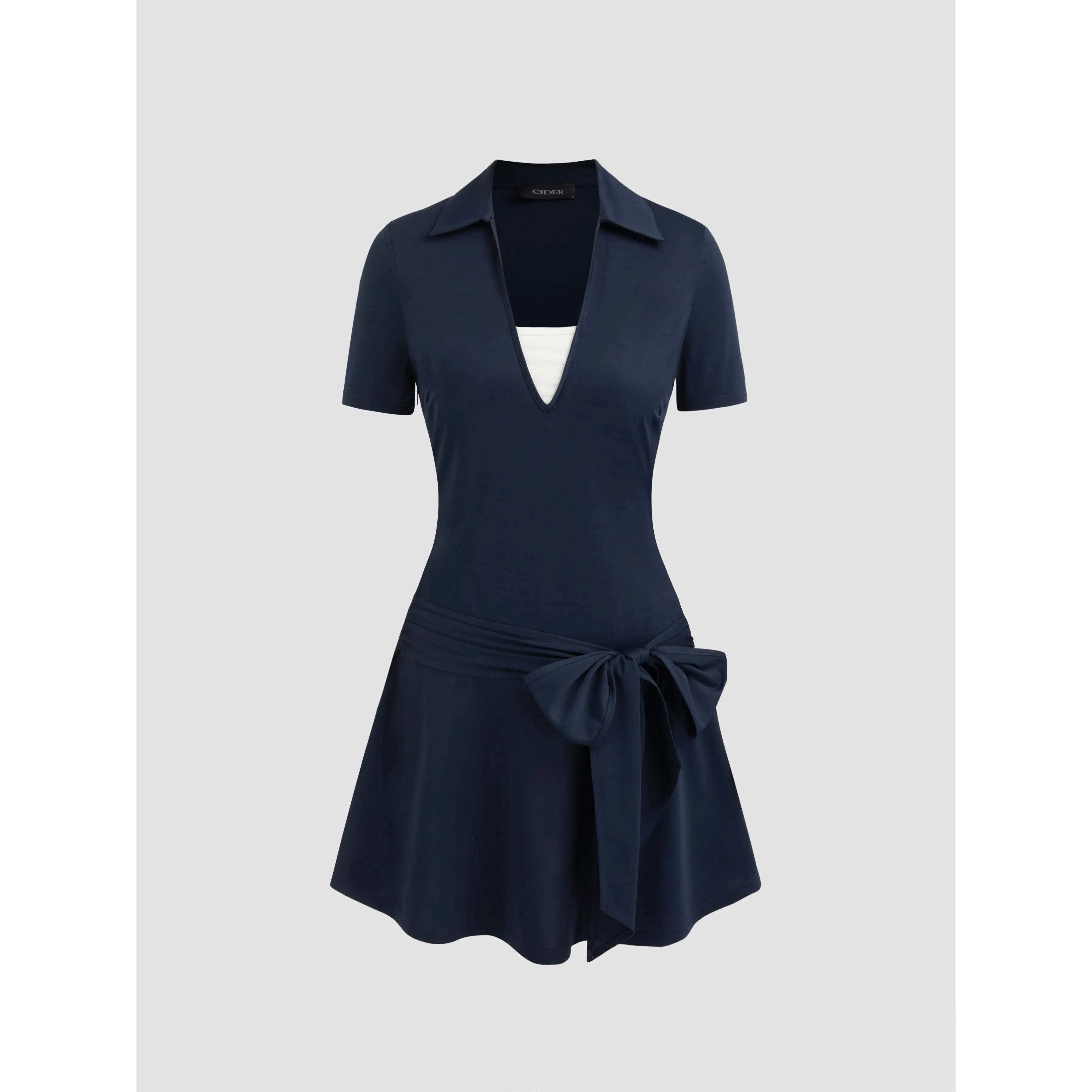 Cider [size 0-10] Bowknot V-neck Mini Dress - TikTok Shop