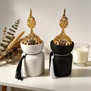 Vase Shape Arabian Incense Burner, Ramadan Bukhoor Holder, Home Ceramic Decor, Yoga Meditation Aromatherapy