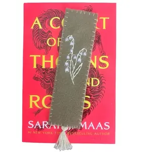 Hand Embroidered Birth Flower Felt Bookmark with Tassel- for book lovers