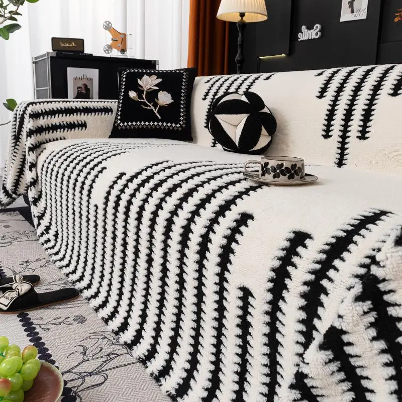 Striped Pattern Sofa Cover, 1 Count Modern Washable Sofa Slipcover, Sofa Covers Washable, Non-slip Sofa Protector, Soft Sofa Protector, Sofa Protector for Home Living Room Bedroom Office Decoration, Couch Cover