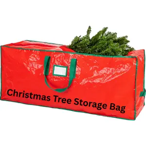 Christmas Tree Storage Bag, Stores 7.5 Foot Artificial Xmas Holiday Tree Bag, Durable Waterproof Material, Carry Handle, Zippered Bag, Protects Against Moisture, Insects and Dust, Double Pull Zipper