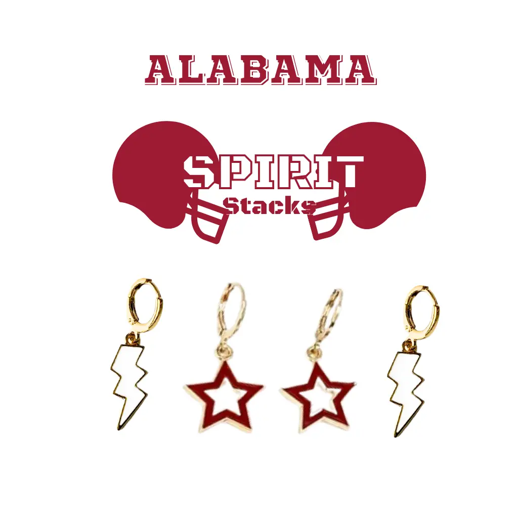 Alabama Spirit Earring Stack For Roll Tide Game Day