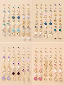 Women's Elegant Heart Design Earrings, 30 Pairs Faux Pearl Decor Stud Earrings, Fashion Jewelry for Party, Daily Clothing Decor, Trendy All-match & Exquisite Jewelry for Birthday Gift