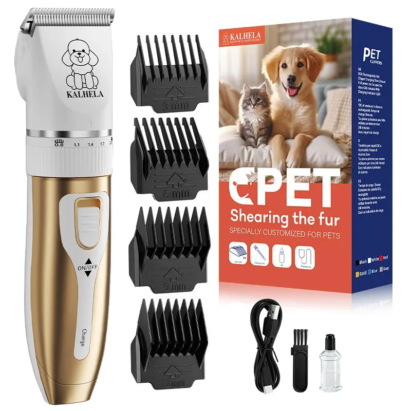 Professional Dog Clippers Pet Grooming Tools Kit - Universal Battery-Powered Supplies with Powerful Motor, Stainless Steel Blade, Waterproof Shaver, ABS Build for Durability, Thick Coat Beauty/Hair Care for Poodles, Rabbits