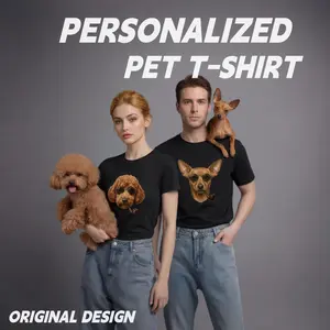 Pet Graphic T-Shirt Dog & Cat Print Tee Soft Cotton Shirt for Men Women, Cute Animal Design Options for Pet Lovers